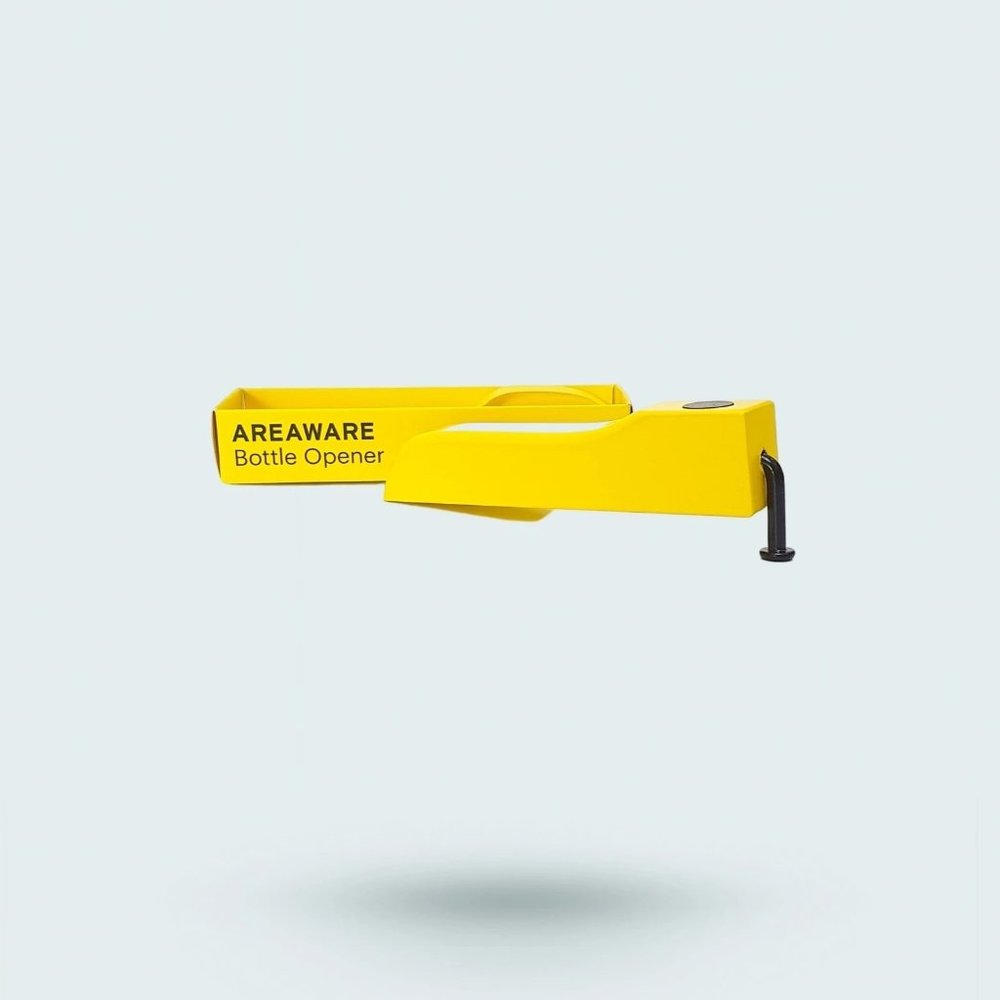 Areaware Bent Nail Bottle Opener NEW IN BOX - Yellow
